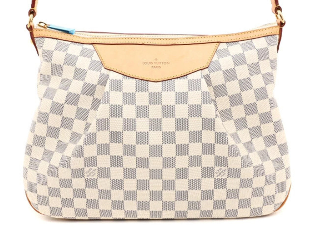 LOUIS VUITTON Bag Siracusa Shoulder Damier Azur White